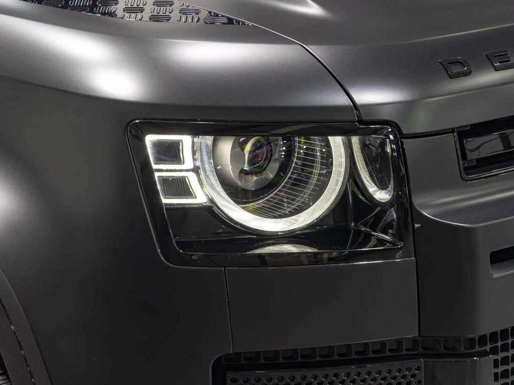 An exterior shot of the lights front on a 2024 Land Rover Defender 110