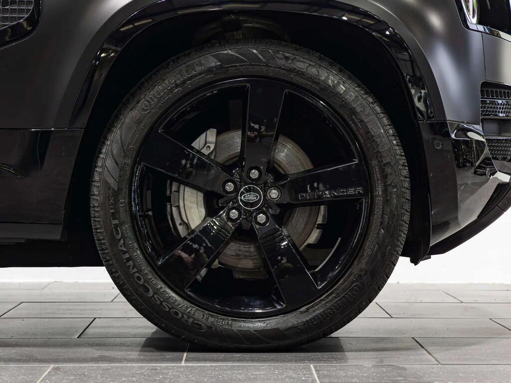An exterior shot of the wheel on a 2024 Land Rover Defender 110