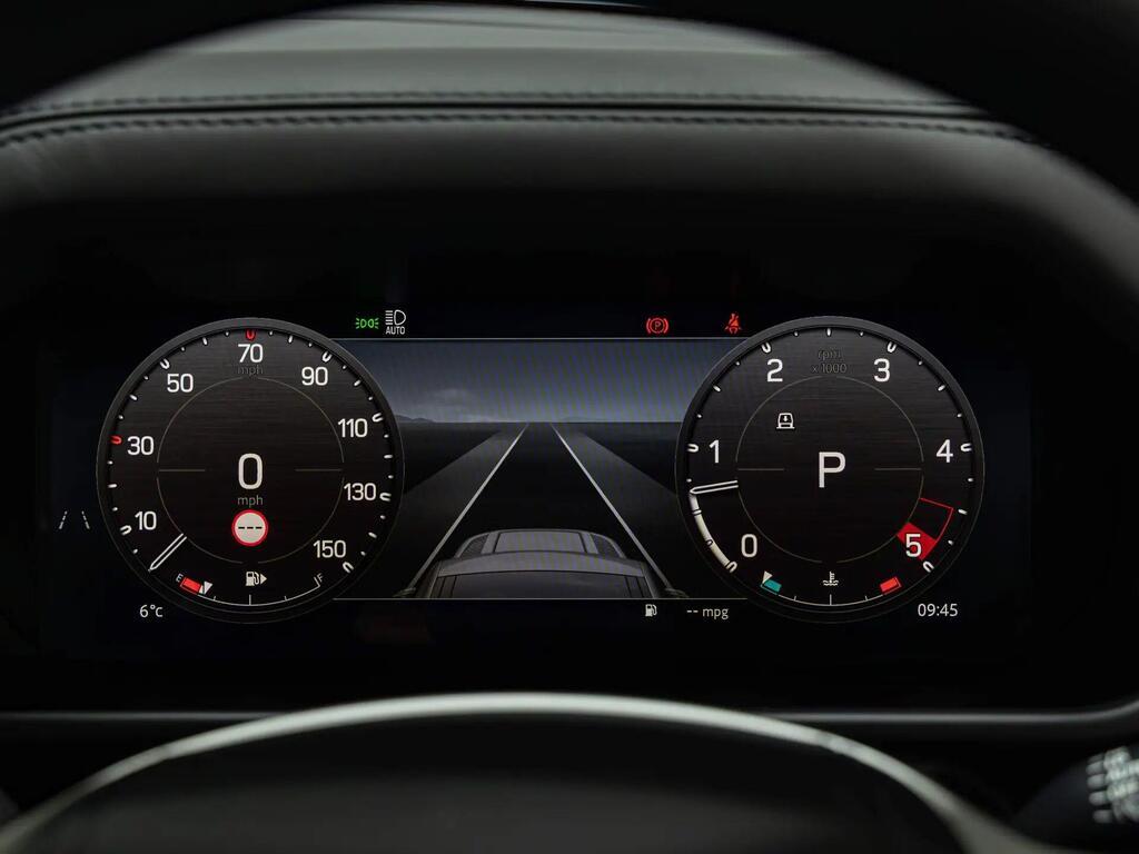 An interior shot of the driver instruments on a 2024 Land Rover Defender 110