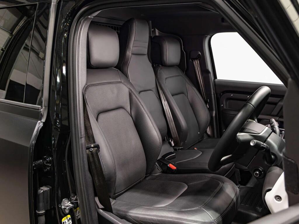 An interior shot of the driver seat on a 2024 Land Rover Defender 110