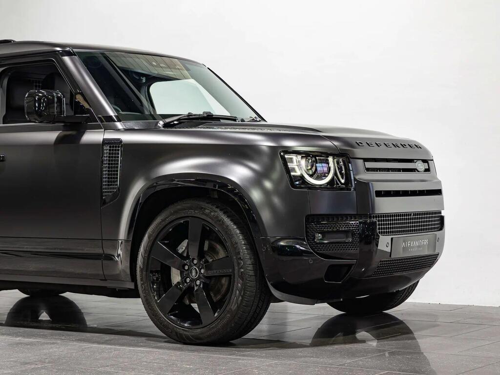 An exterior shot of the front right on a 2024 Land Rover Defender 110