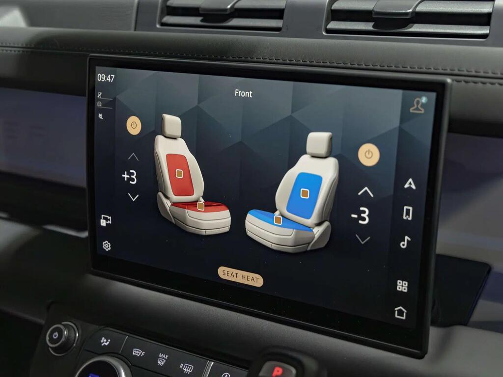 An interior shot of the infotainment system on a 2024 Land Rover Defender 110