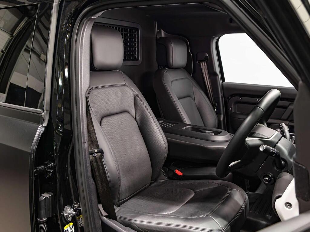 An interior shot of the driver seat on a 2024 Land Rover Defender 110