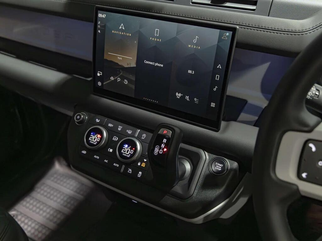 An interior shot of the infotainment system on a 2024 Land Rover Defender 110