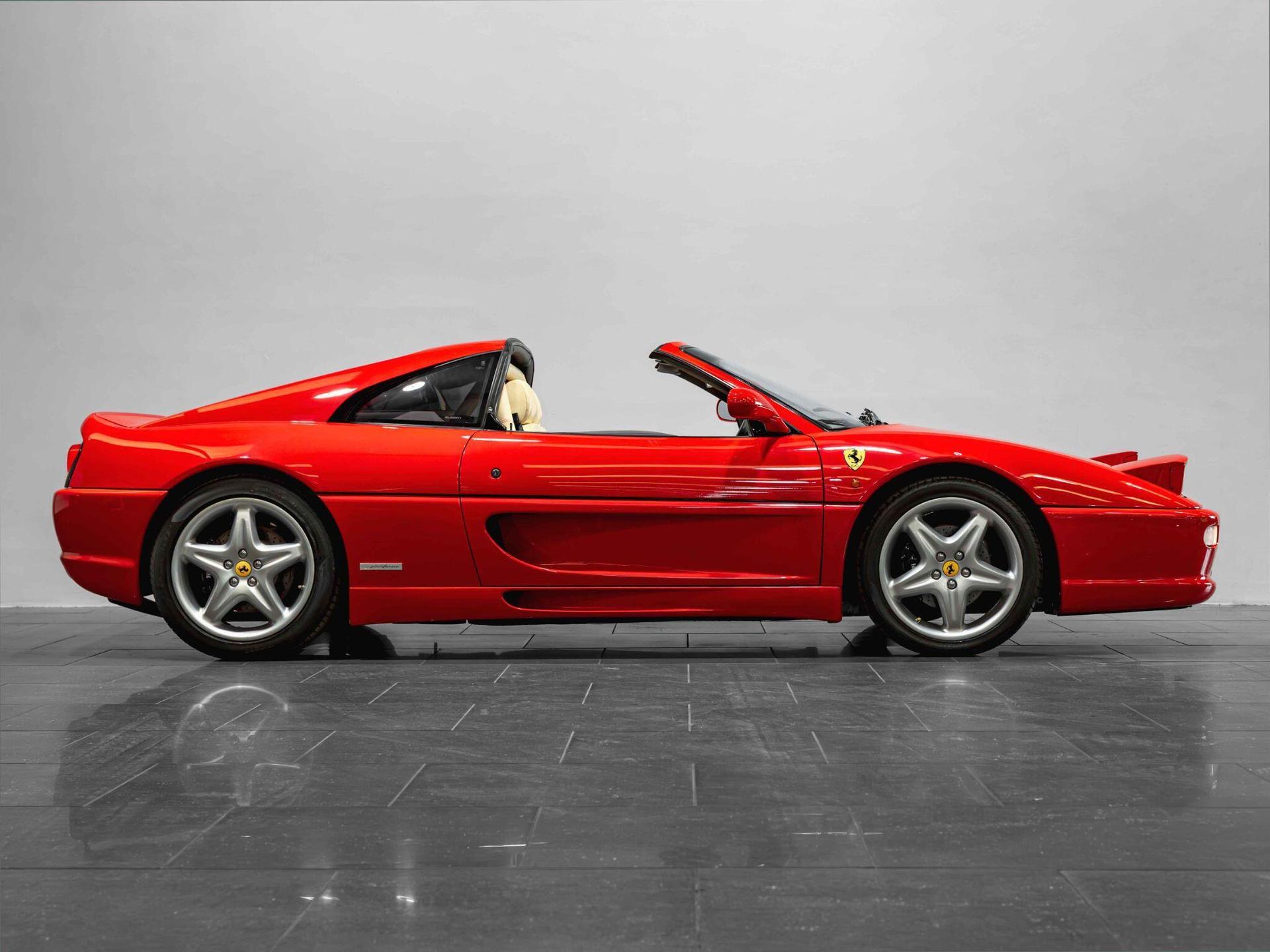 An exterior shot of the side right on a 1997 Ferrari F355
