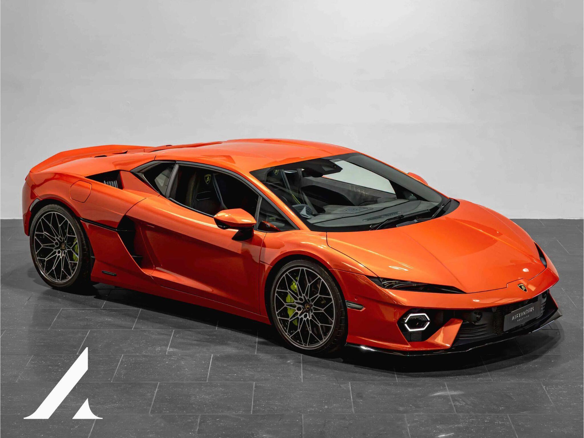 An exterior shot of the front right on a 2026 Lamborghini Temerario
