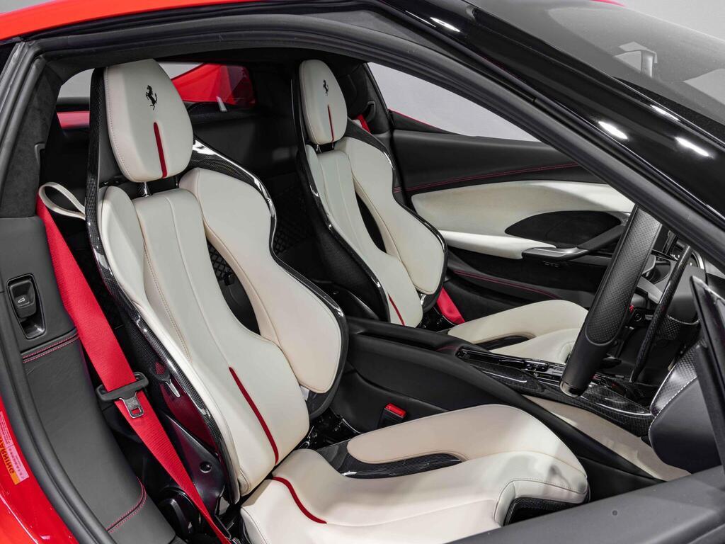 An interior shot of the driver seat on a 2022 Ferrari 296 GTB