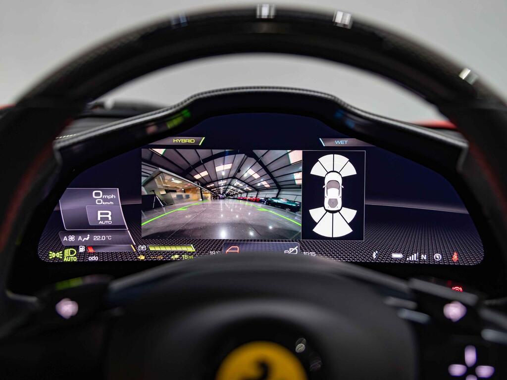 An interior shot of the driver instruments on a 2022 Ferrari 296 GTB