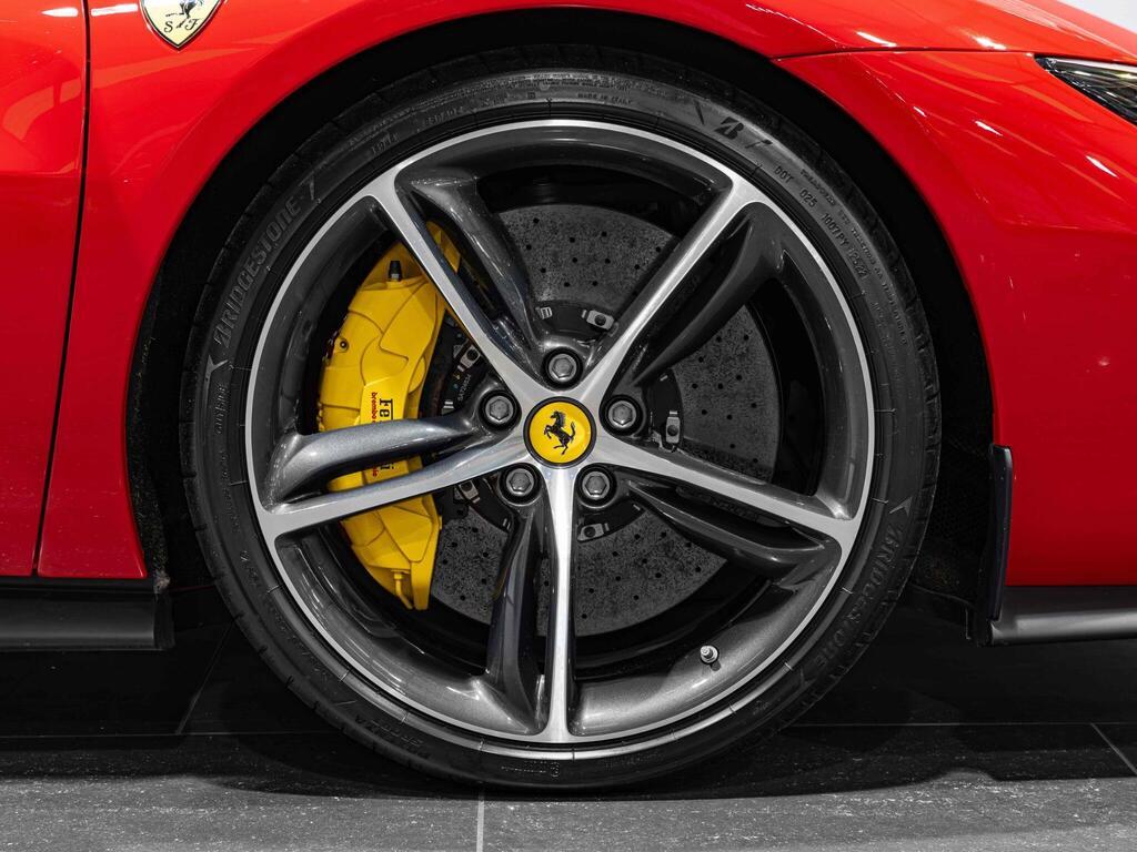 An exterior shot of the wheel on a 2022 Ferrari 296 GTB