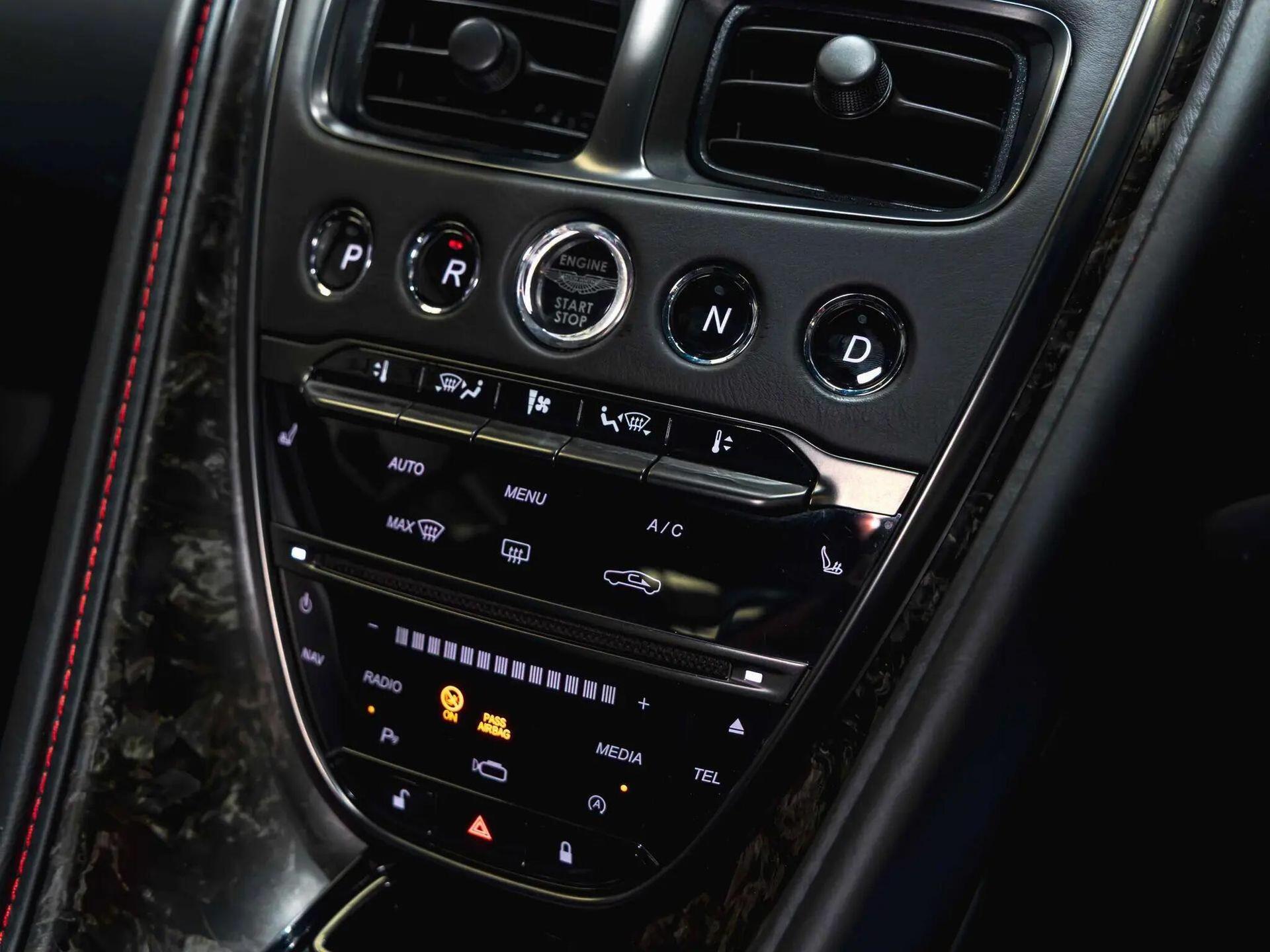 An interior shot of the misc controls on a 2019 Aston Martin DBS