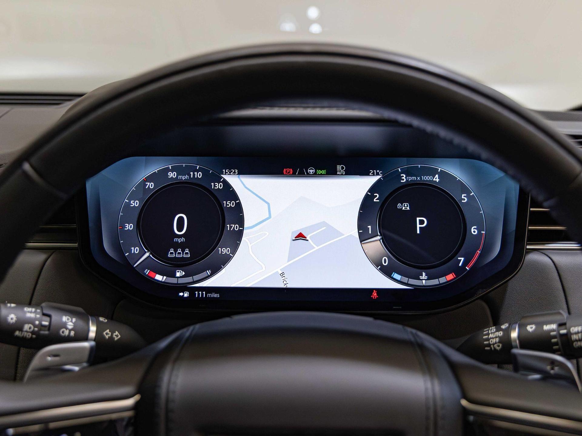 An interior shot of the driver instruments on a 2023 Land Rover RANGE ROVER