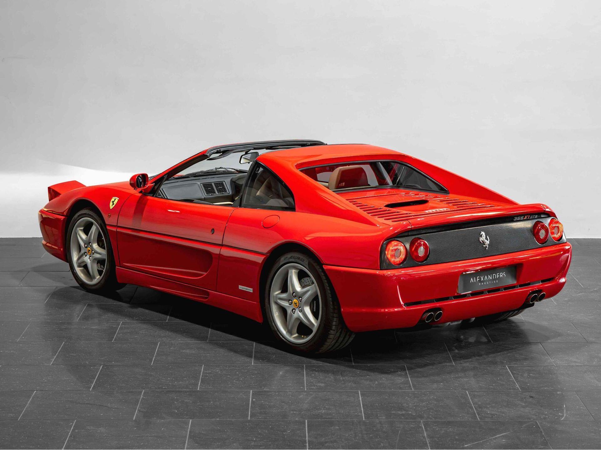 An exterior shot of the front right on a 1997 Ferrari F355