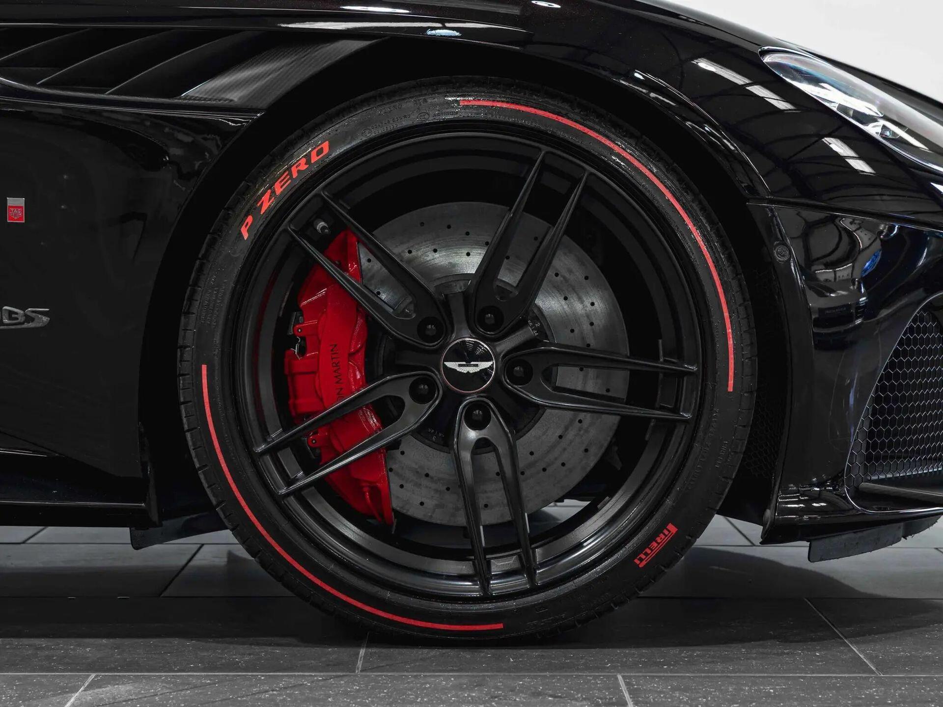 An exterior shot of the wheel on a 2019 Aston Martin DBS
