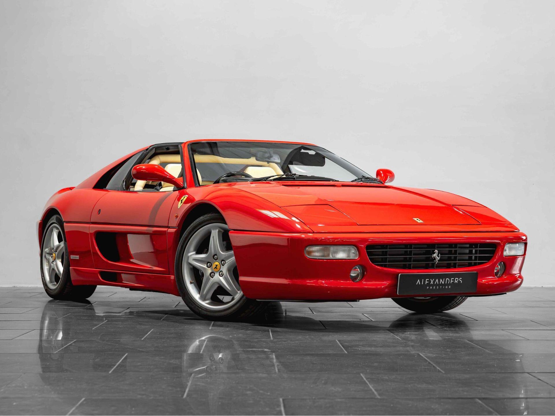 An exterior shot of the front right on a 1997 Ferrari F355