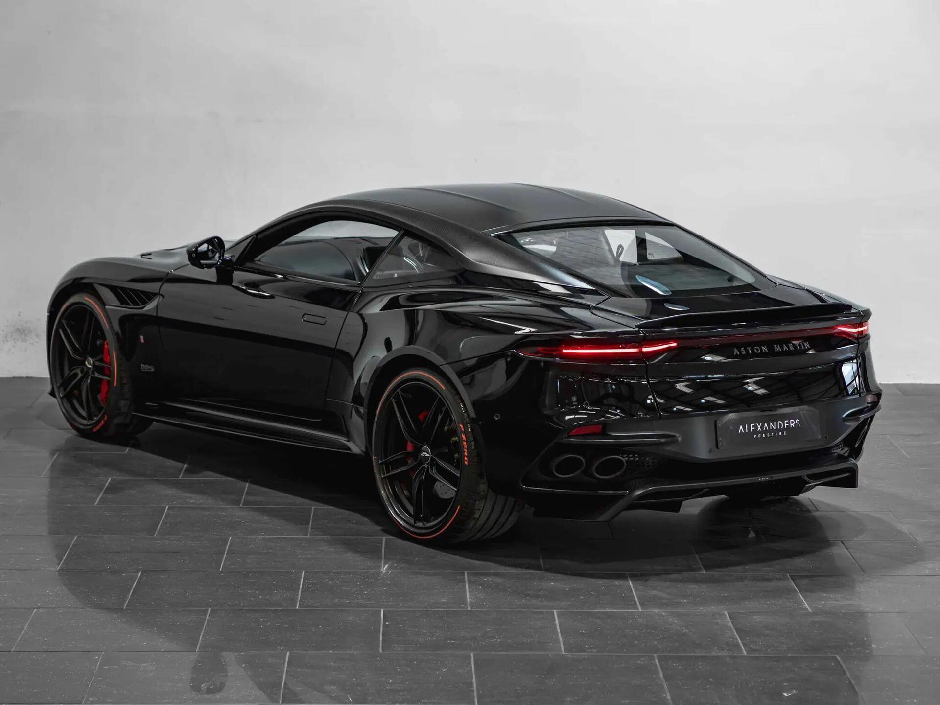 An exterior shot of the rear left on a 2019 Aston Martin DBS
