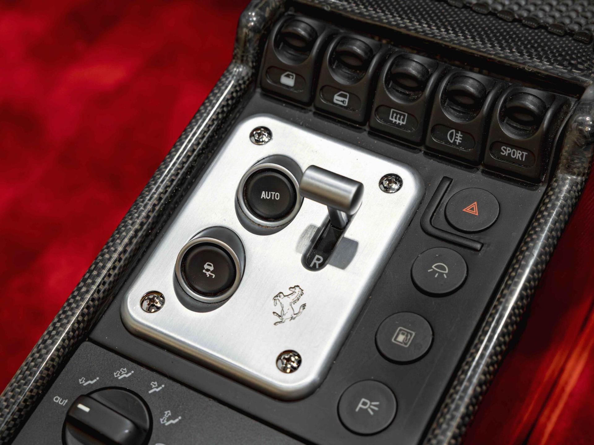 An interior shot of the misc controls on a 1997 Ferrari F355