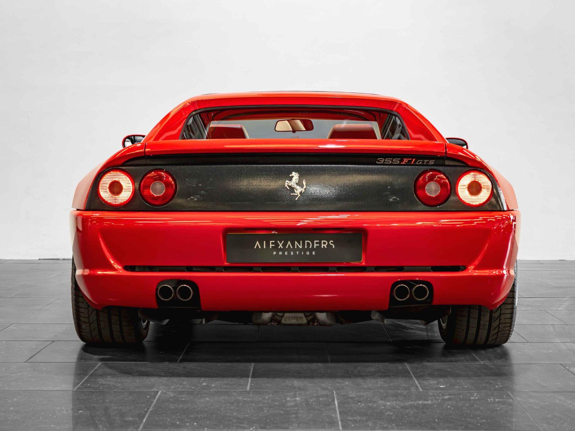 An exterior shot of the rear on a 1997 Ferrari F355
