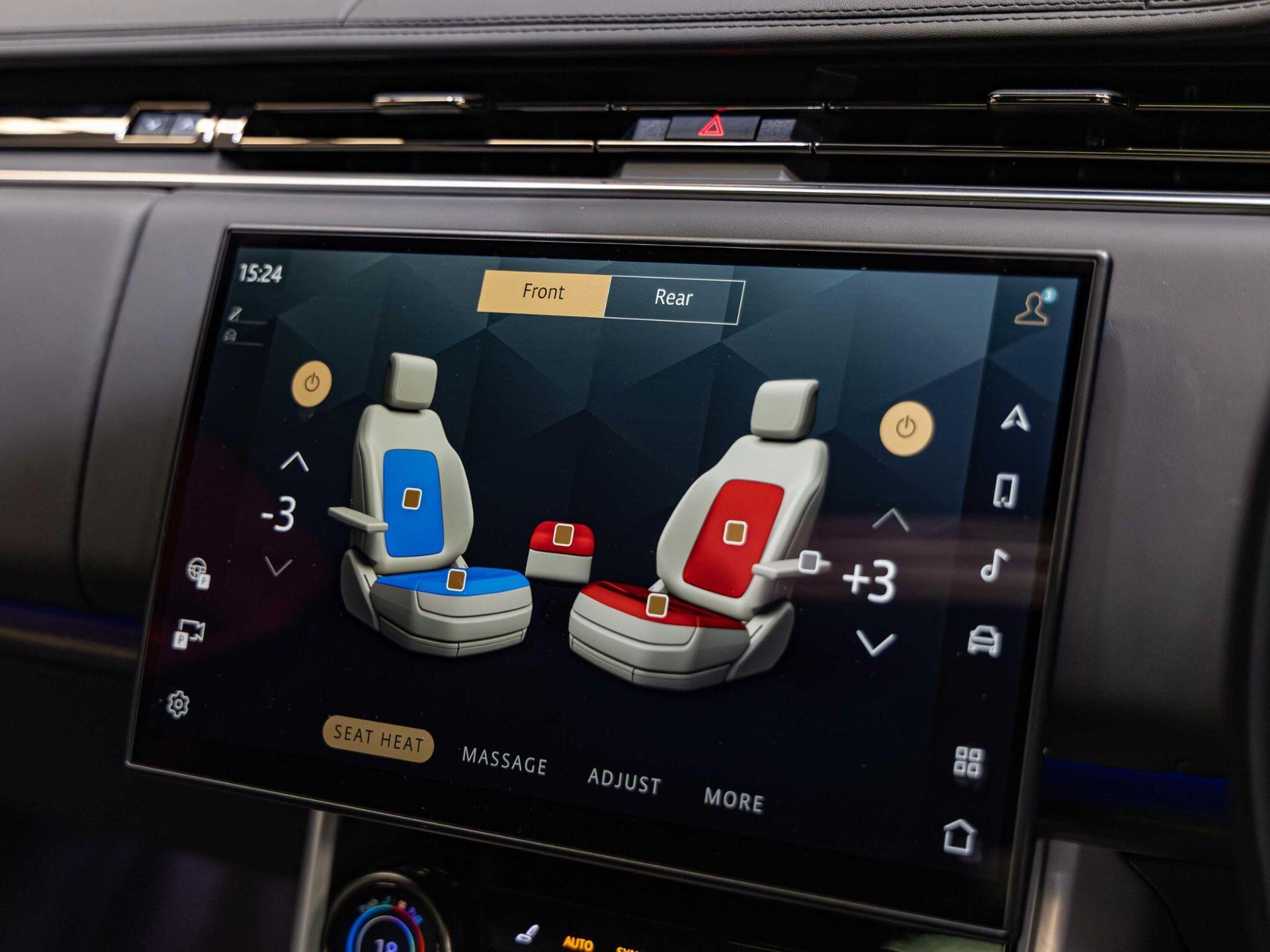 An interior shot of the infotainment system on a 2023 Land Rover RANGE ROVER