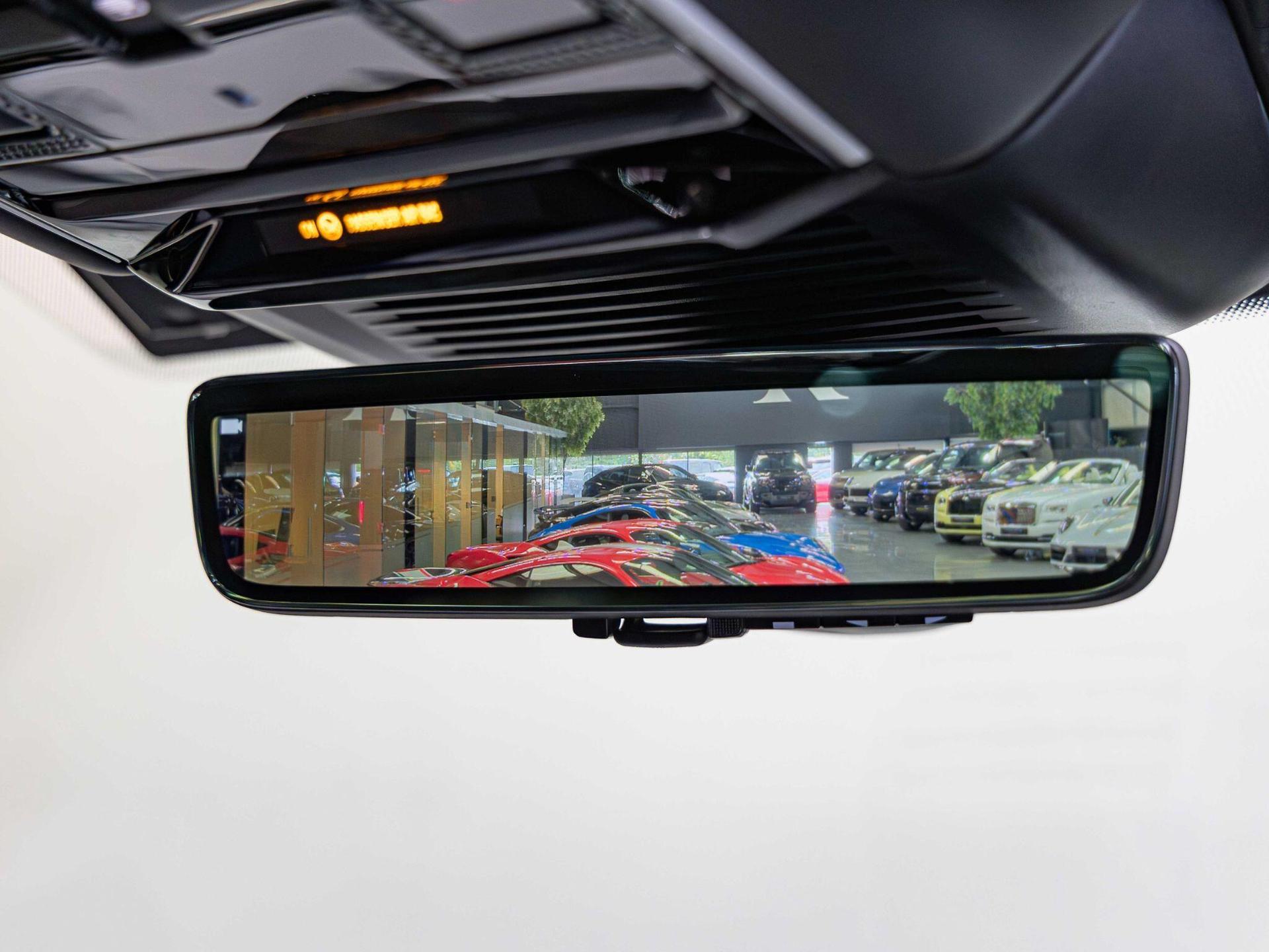 An interior shot of the rearview mirror on a 2023 Land Rover RANGE ROVER