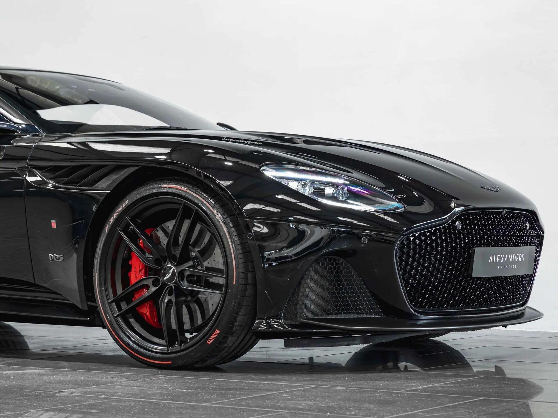 An exterior shot of the front right on a 2019 Aston Martin DBS