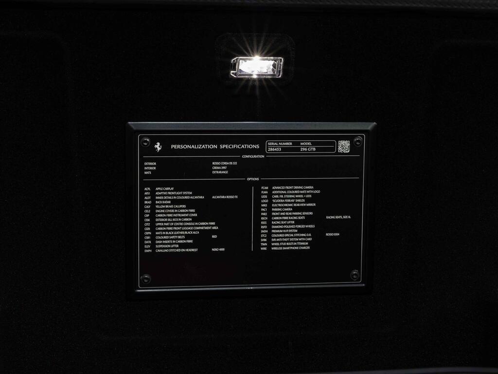An interior shot of the infotainment system on a 2022 Ferrari 296 GTB