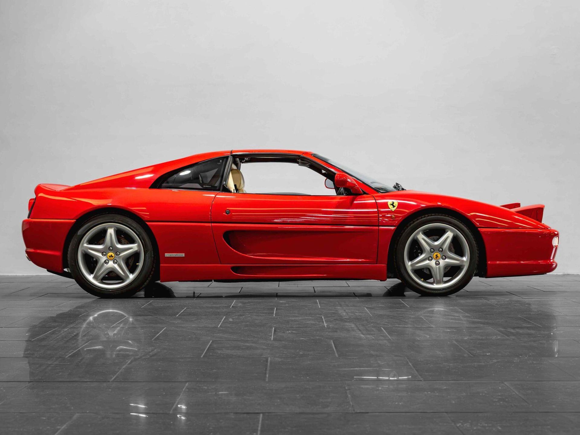 An exterior shot of the side right on a 1997 Ferrari F355