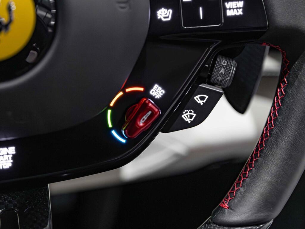 An interior shot of the misc controls on a 2022 Ferrari 296 GTB