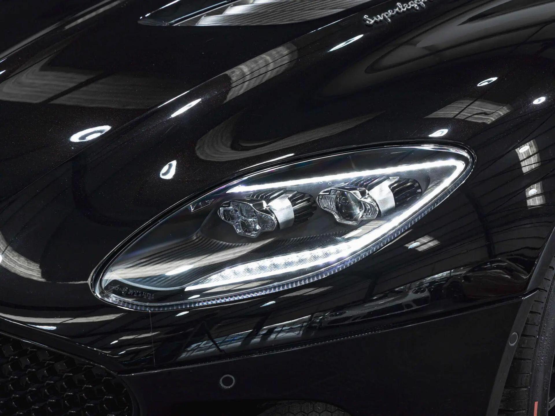 An exterior shot of the lights front on a 2019 Aston Martin DBS