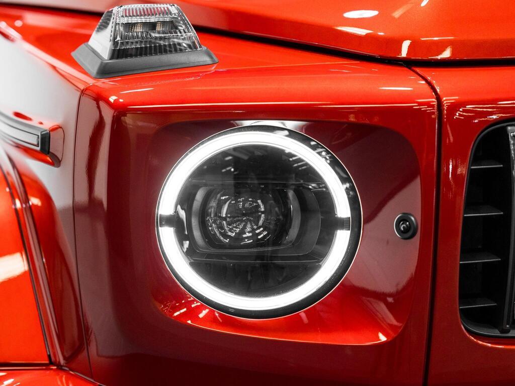 An exterior shot of the lights front on a 2026 Mercedes-Benz G Class