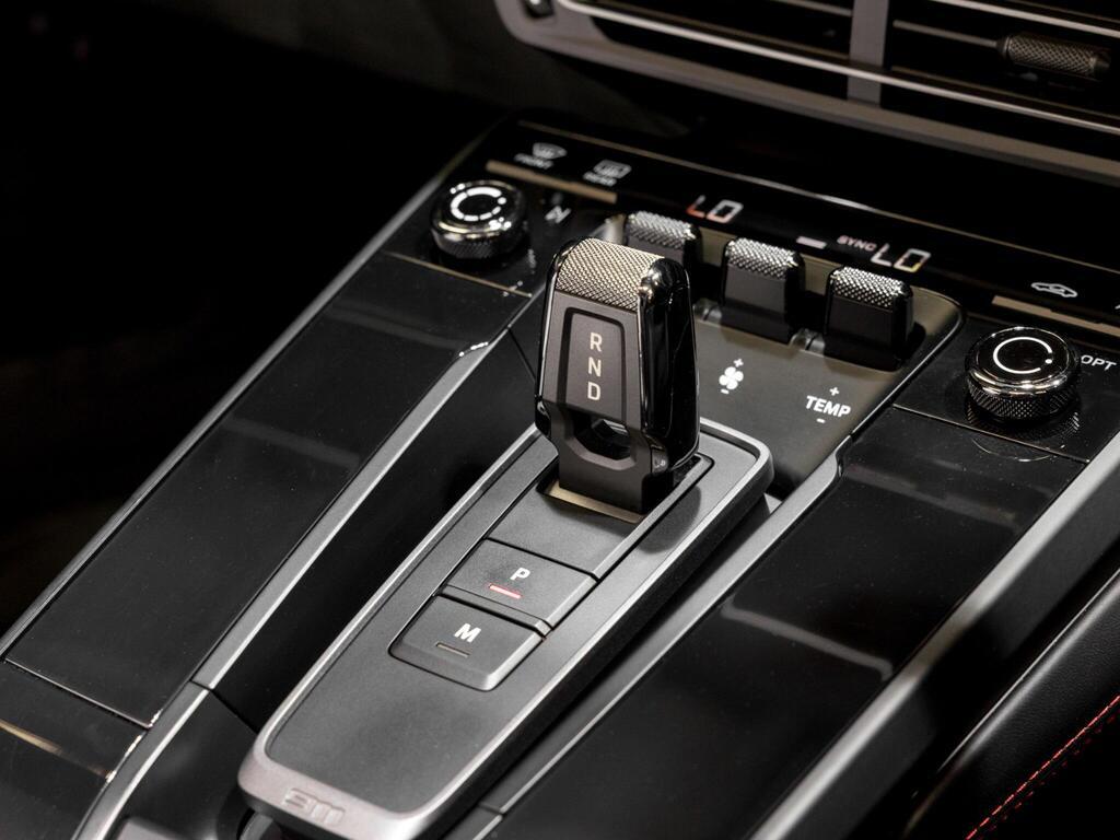 An interior shot of the misc controls on a 2023 Porsche 911