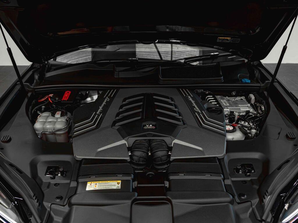 An exterior shot of the engine on a 2025 Lamborghini Urus