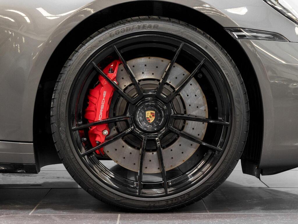 An exterior shot of the wheel on a 2023 Porsche 911