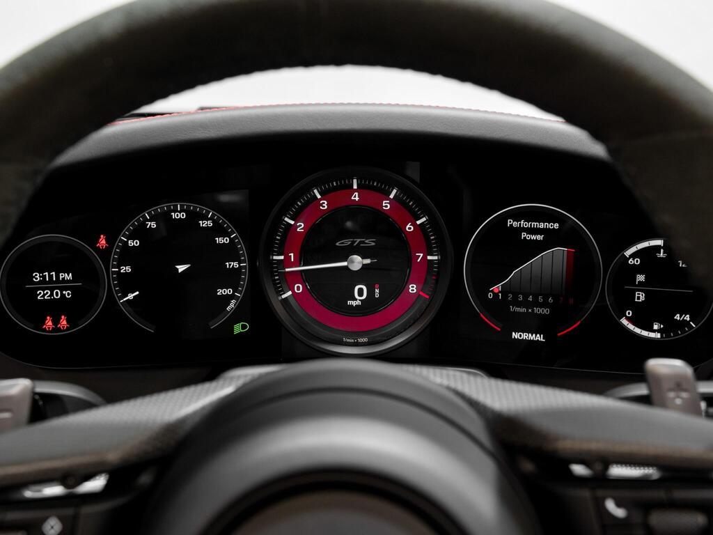 An interior shot of the driver instruments on a 2023 Porsche 911