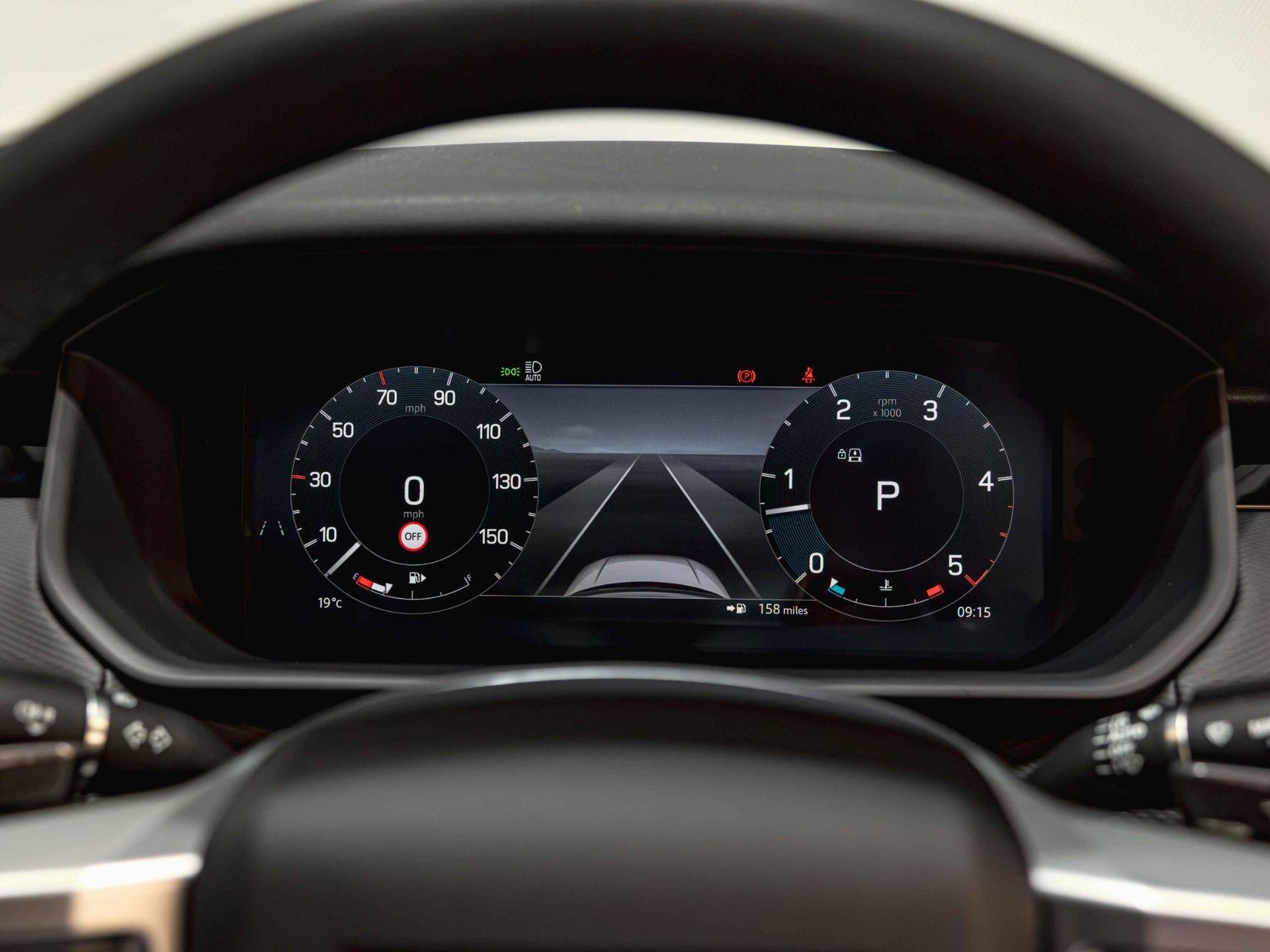 An interior shot of the driver instruments on a 2025 Land Rover Discovery