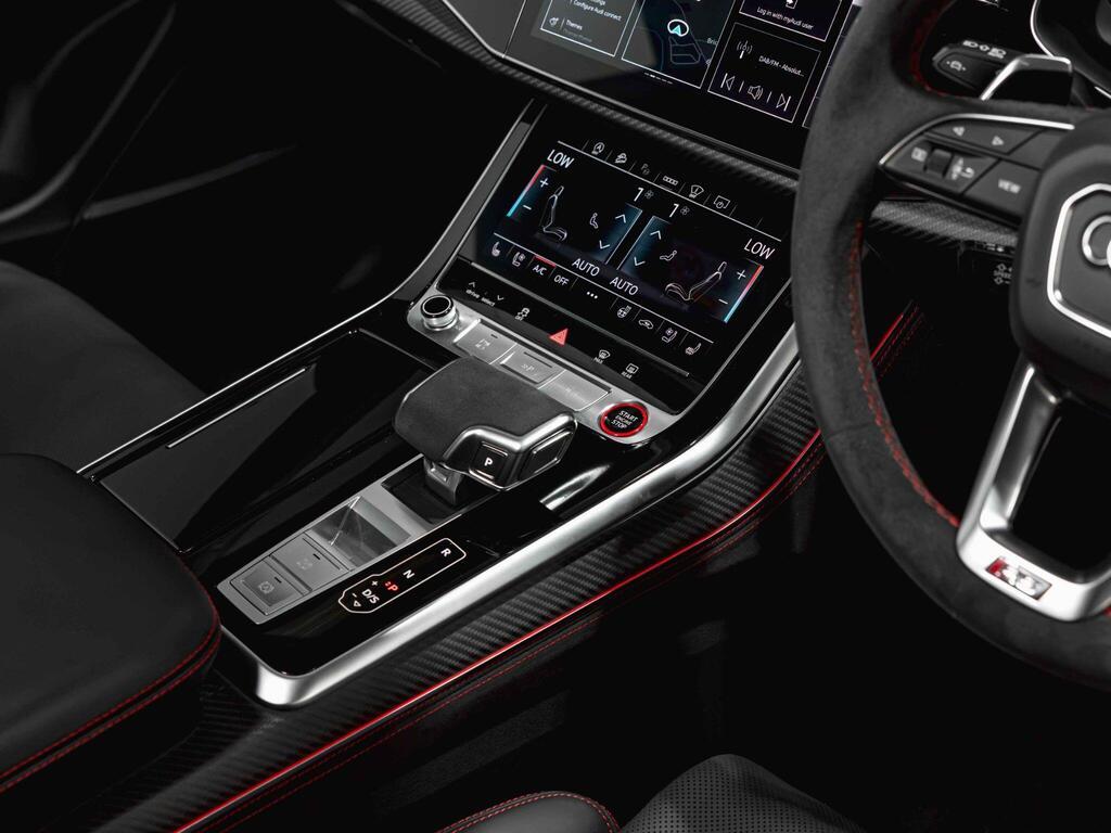 An interior shot of the interior front on a 2025 Audi RSQ8