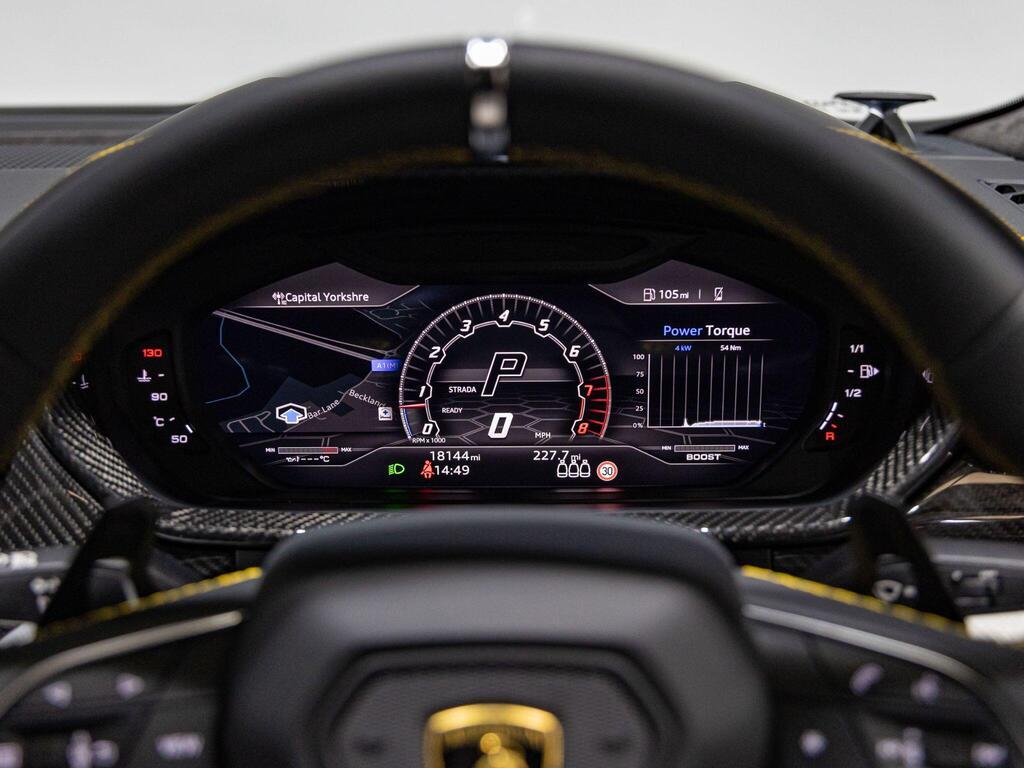 An interior shot of the driver instruments on a 2022 Lamborghini Urus