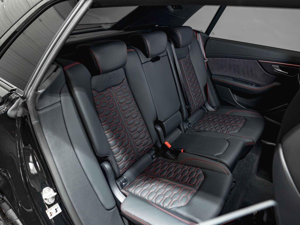 An interior shot of the seats rear on a 2025 Audi RSQ8