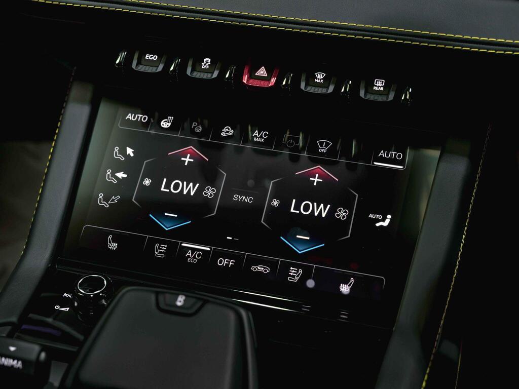 An interior shot of the misc controls on a 2025 Lamborghini Urus