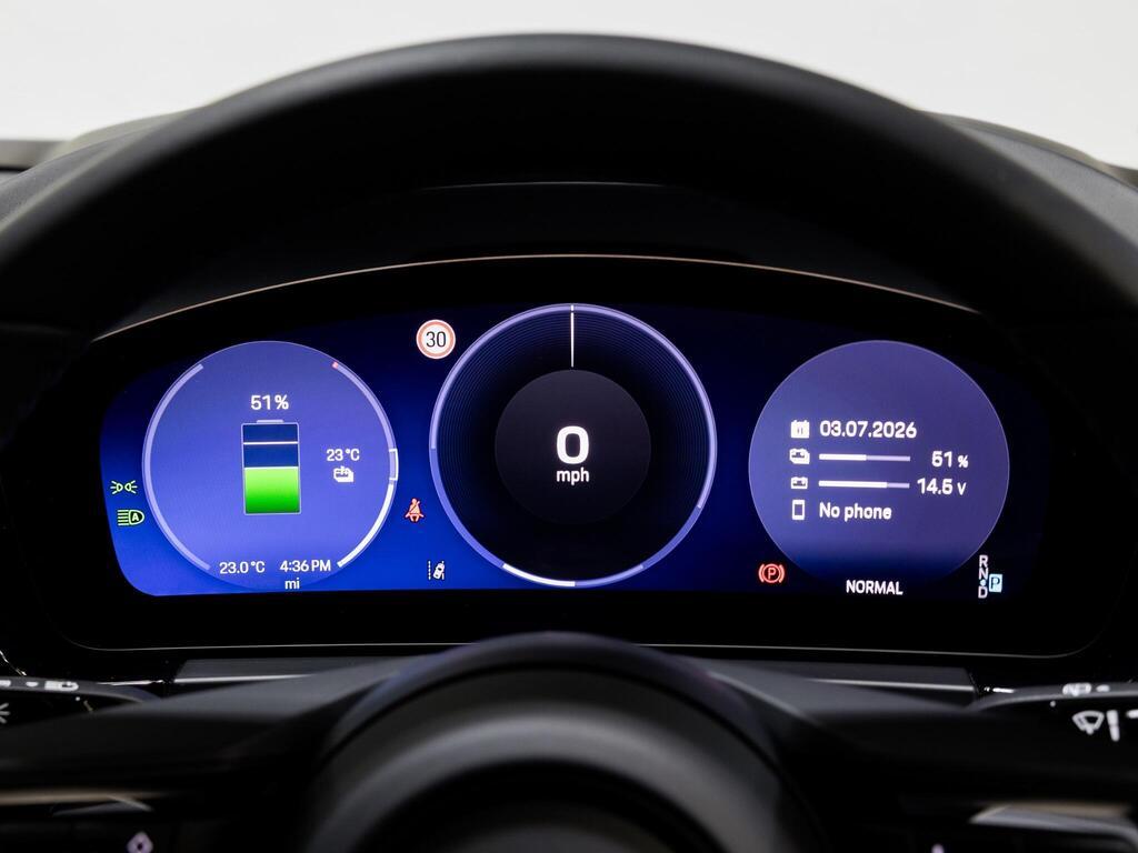 An interior shot of the driver instruments on a 2025 Porsche Macan