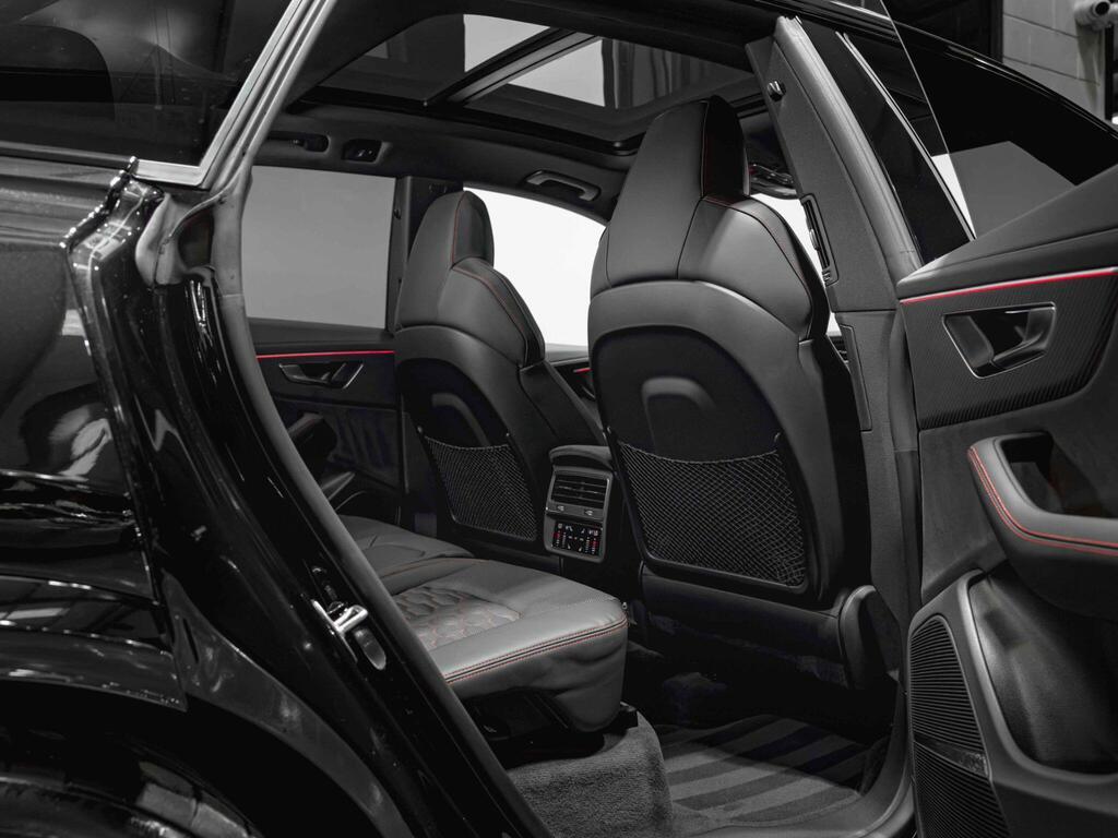 An interior shot of the driver seat on a 2025 Audi RSQ8