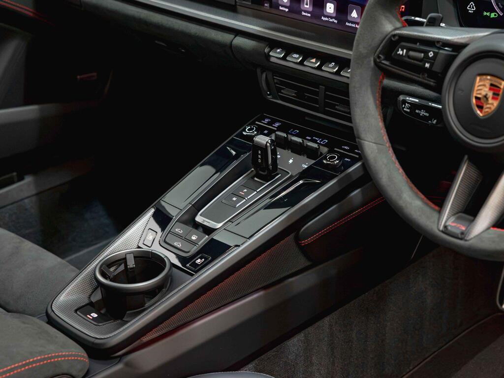 An interior shot of the interior front on a 2026 Porsche 911
