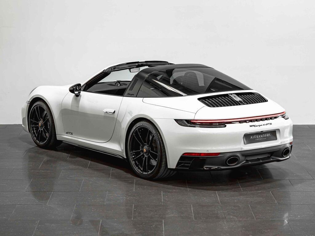 An exterior shot of the rear left on a 2021 Porsche 911