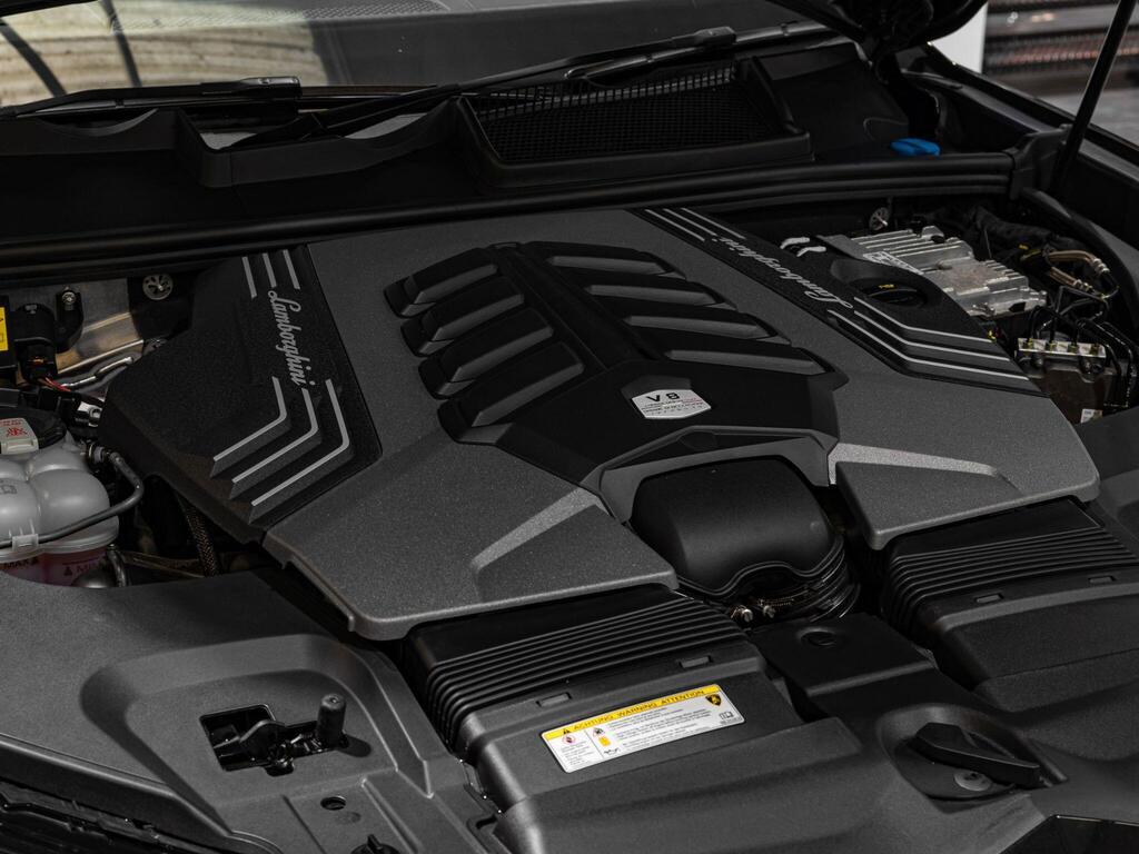 An exterior shot of the engine on a 2022 Lamborghini Urus