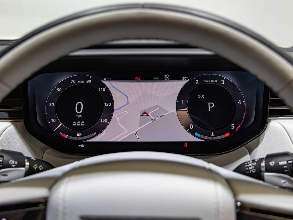 An interior shot of the driver instruments on a 2023 Land Rover RANGE ROVER SPORT