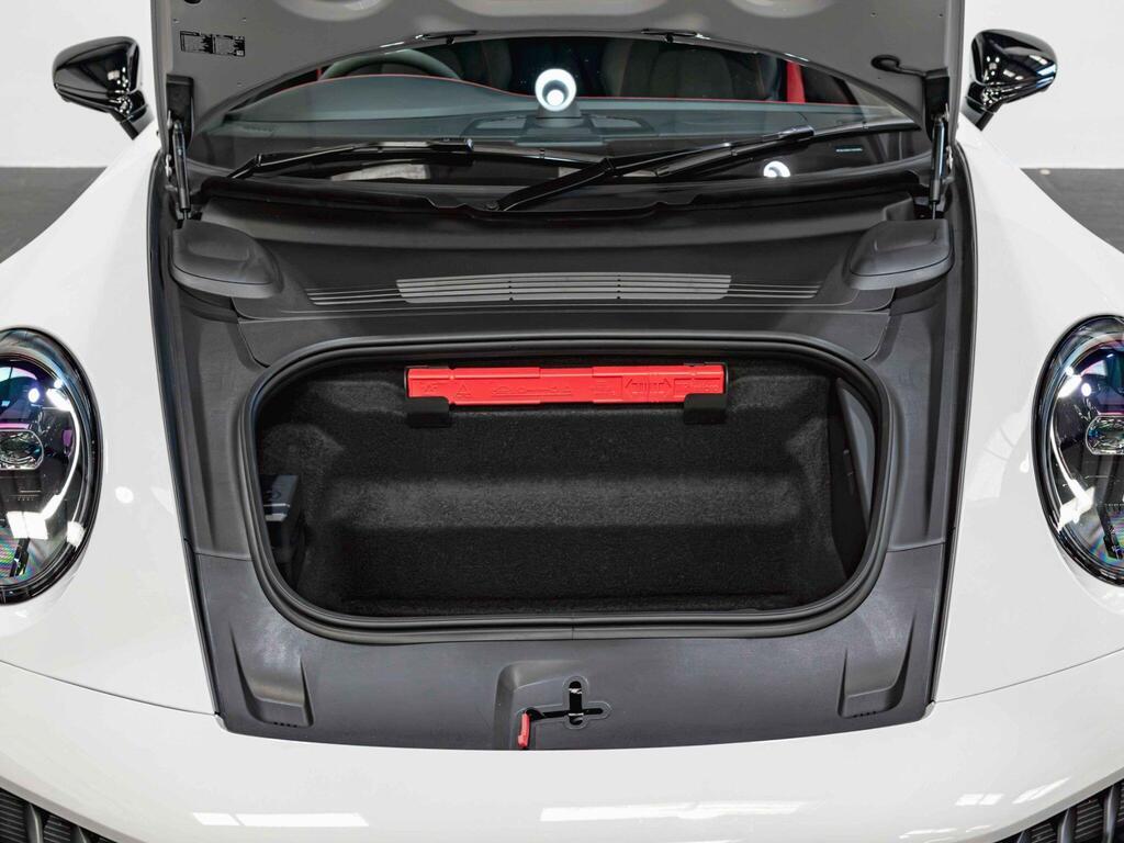 An interior shot of the boot on a 2026 Porsche 911