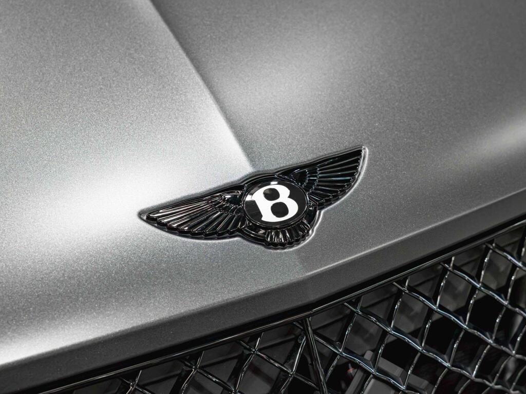An exterior shot of the badge exterior on a 2025 Bentley Bentayga