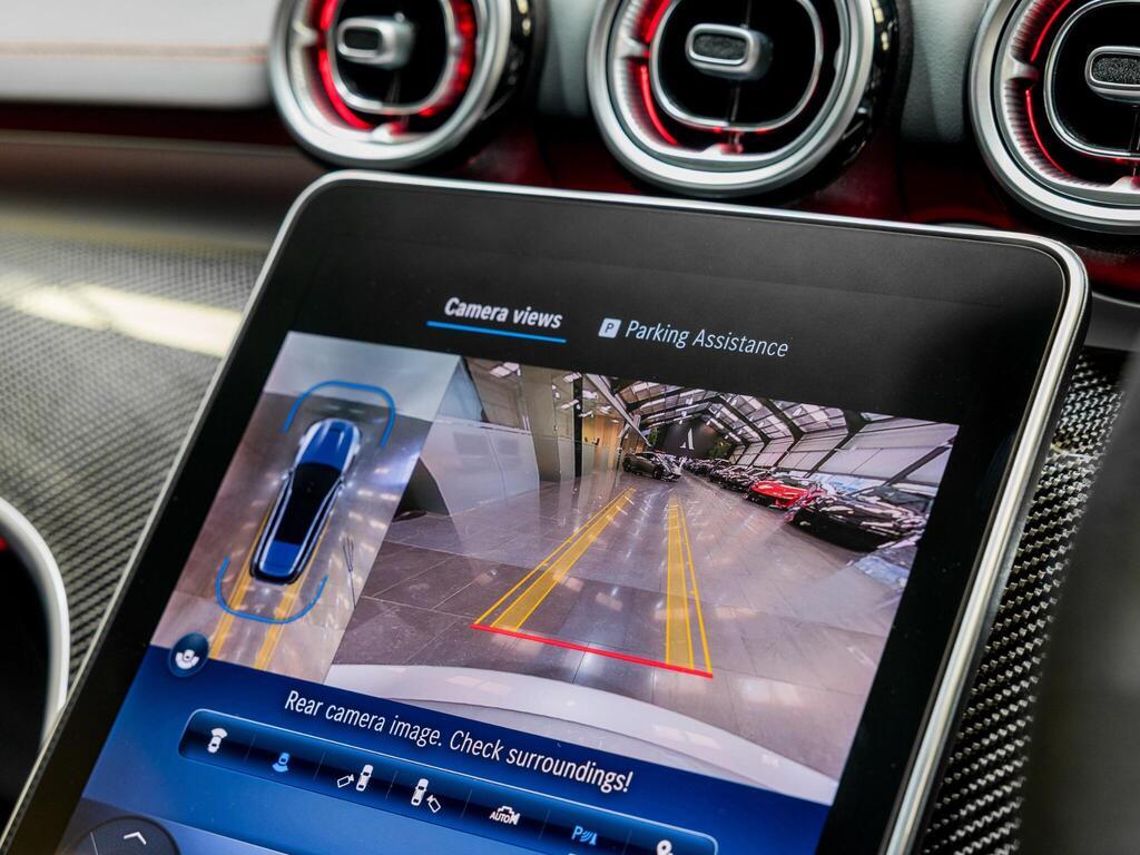 An interior shot of the infotainment system on a 2024 Mercedes-Benz C Class