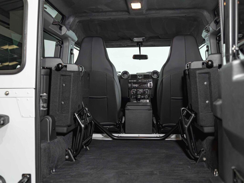 An interior shot of the cargo space on a 2016 Land Rover Defender 90