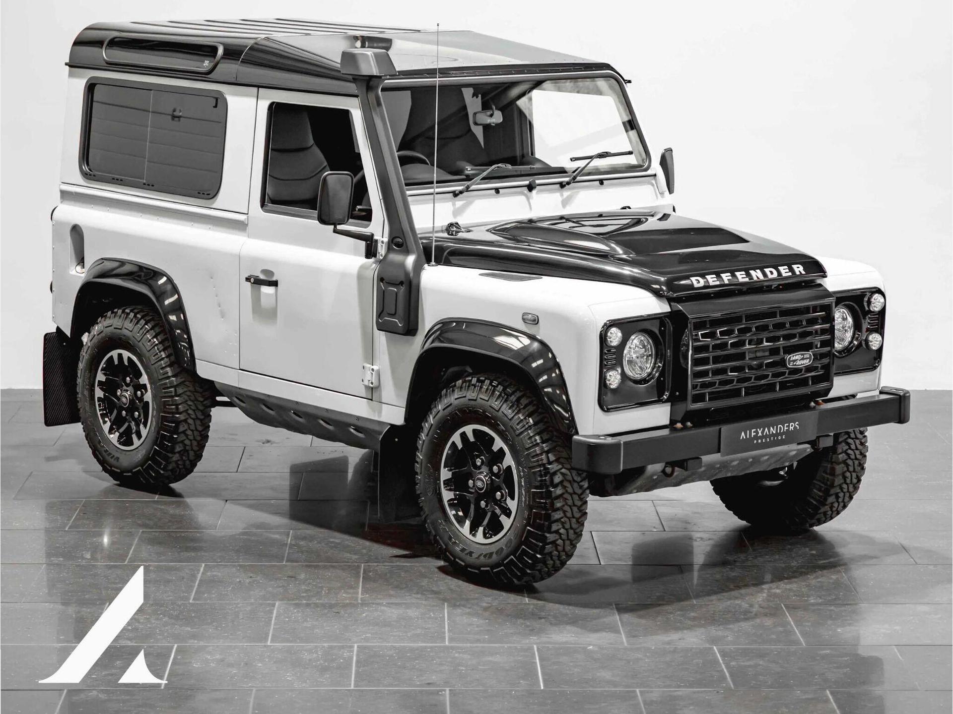 An exterior shot of the front right on a 2016 Land Rover Defender 90