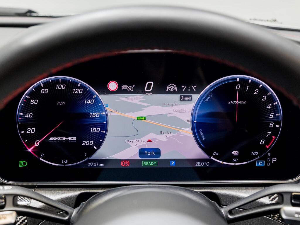 An interior shot of the driver instruments on a 2024 Mercedes-Benz C Class
